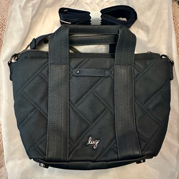 Lug Dory Matte Luxe VL Crossbody Bag in Indigo with Tartan Plaid lining - Picture 5 of 7